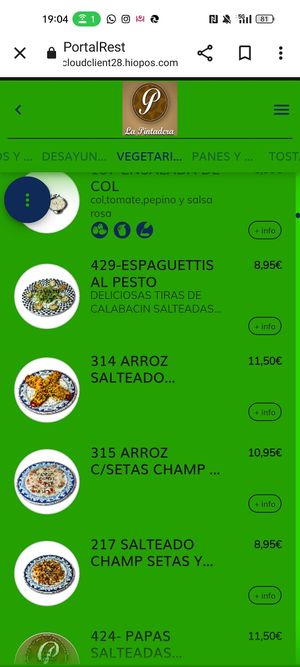 Carta at La Pintadera Vecindario in Gran Canaria