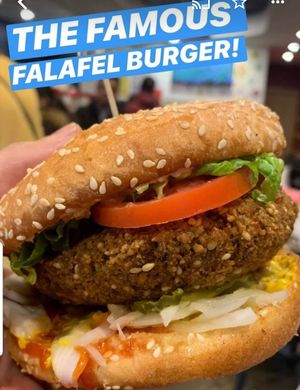 Famous Falafel Burger  at House of Falafel in Farmington Hills