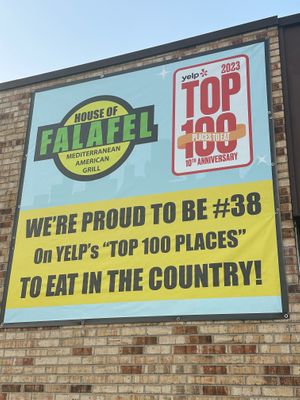 #38 Yelps top 100 restaurants in the country  at House of Falafel in Farmington Hills