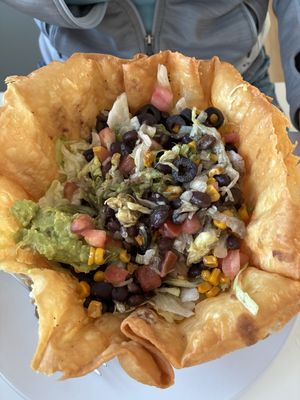 Vegan taco salad, it’s huge!  at Bravo Taco in Titusville