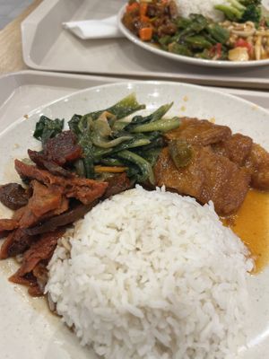 Self assembled plate of rice and toppings. Point to whatever you love most😄 at Organic Vegetarian @ Pavilion KL in Kuala Lumpur