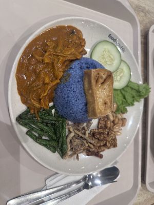 Blue pea nasi le mak  at Organic Vegetarian @ Pavilion KL in Kuala Lumpur