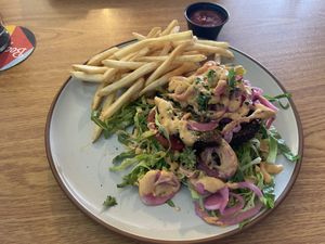 The Jalla- no bun, no cheese.  at grnd sqrl in Twentynine Palms