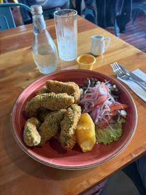 Deep fried and breaded avocado   at Central Inka in Valparaiso