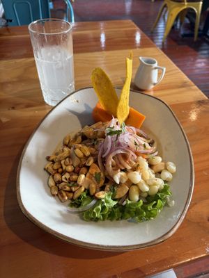 Mushroom ceviche with delicious root vegetable   at Central Inka in Valparaiso