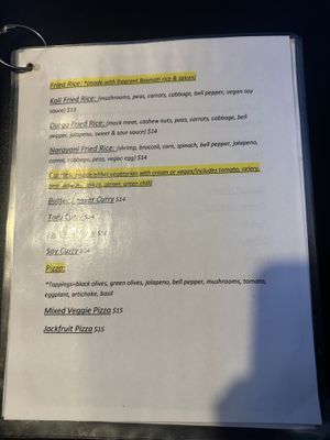 Menu cont  at Higher Taste ATL Vegan Cafe in Atlanta