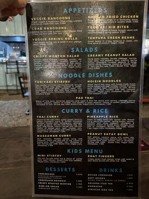 Menu English  at Phat Noodle Express in Uvita