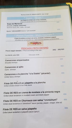 See green tagged items. at El Navegante in San Jorge