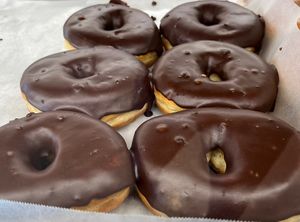 Chocolate glazed donuts  at bloomer's in Mississauga