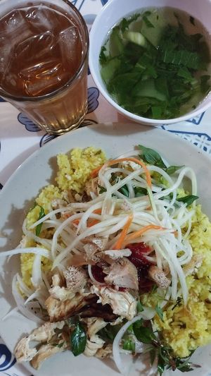 Chicken yellow rice. at Quán Chay Diệu Hoa in Hoi An