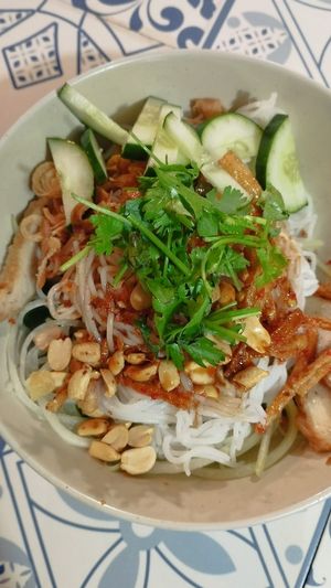 Noodles with seasoning. at Quán Chay Diệu Hoa in Hoi An