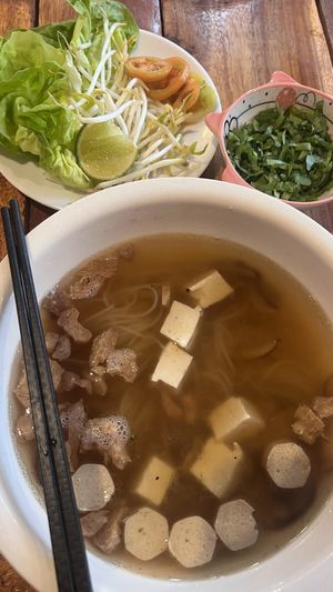 Pho  at Vegetarian House Cafe in Thakhek