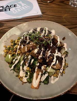 Tofu salad at Dux Central in Christchurch