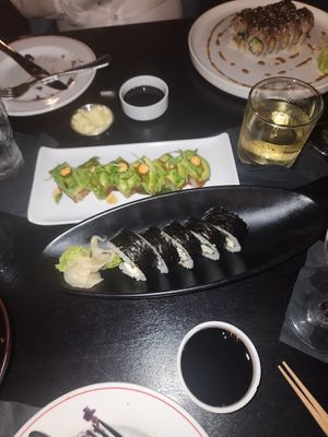 Vegan roll and chrispy rice with avocado at Yamashiro in Hollywood