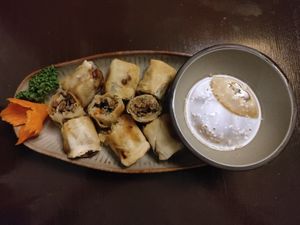Nem ran - fried spring rolls at Koko Organic in Prague