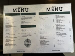 menu  at Koko Organic in Prague