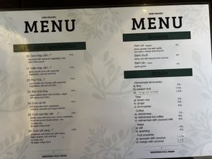 menu  at Koko Organic in Prague