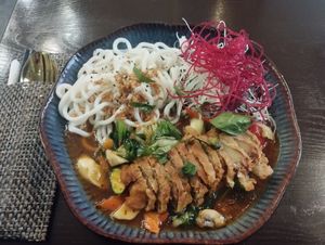 My Cay with crunchy vegan duck at Koko Organic in Prague