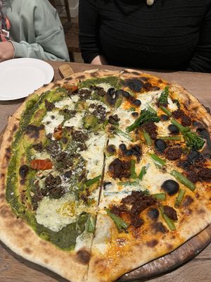 Half and half pizza as vegan alternative  at Homeslice - Marylebone in London