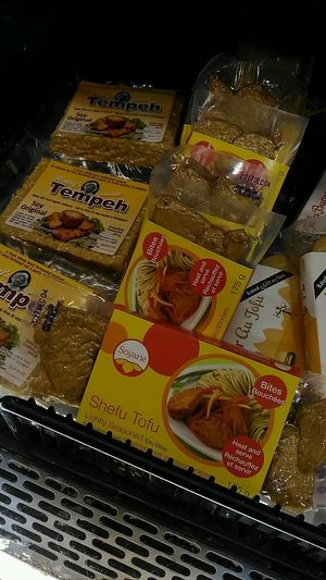 tempeh and tofu at Pete's Fine Foods in Halifax