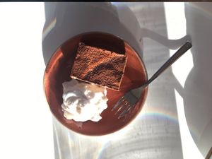 Raw tiramisu with coconut whipped cream at Glo - Laugavegur in Reykjavik