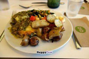 (vegetarian) Lasagne with pesto and salad. at Glo - Laugavegur in Reykjavik
