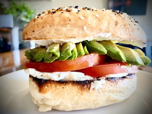 Locally baked bagels at The Porch in Santa Margarita