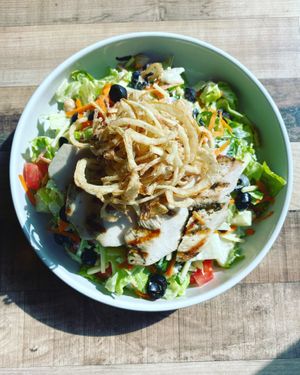 Chopped salad vegetarian. Can be made vegan.  at The Porch in Santa Margarita