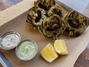 Grilled locally sourced seasonal veggies at The Porch in Santa Margarita