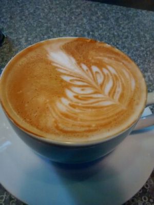 almond milk latte at Humani-T Cafe - Downtown in Halifax