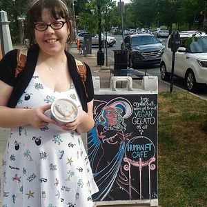 vegan dreama come true. vegan moon mist gelato. thank you!  at Humani-T Cafe - Downtown in Halifax