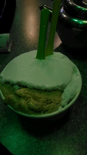 coconut and pistachio vegan gelato  at Humani-T Cafe - Downtown in Halifax