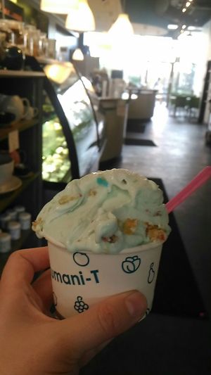 Vegan birthday cake at Humani-T Cafe - Downtown in Halifax