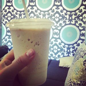 Sorry your vegan milkshakes are awful. It was basically just blended soy milk, a whole lotta ice and a tiny scoop of soy banana gelato.  at Humani-T Cafe - Downtown in Halifax