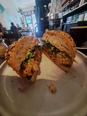 Roasted cauliflower sandwich 🤤 at Fleetwood Macchiato in Erskineville