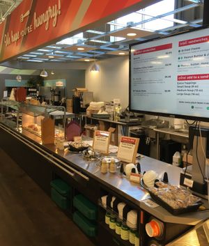 Deli café counter at Menomonie Market Food Co-op in Menomonie