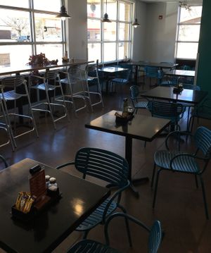 Eating area (there are picnic tables outside as well) at Menomonie Market Food Co-op in Menomonie