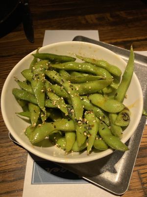 Chili garlic edamame  at Linger in Denver