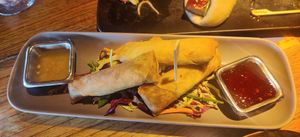 Impossible spring rolls at Linger in Denver