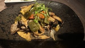 Mushroom and Cactus Tostada (veganized) #Veganuary at Linger in Denver