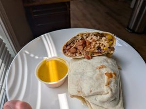 Wet burrito (take away, from the monthly vegan market) at Nourish Wellness Cafe - Pop Life  in Cleveland