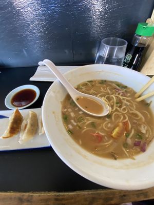 Vegan Gyoza and Vegan Ramen  at 831 Yasai Tokyo Ramen in Sedona