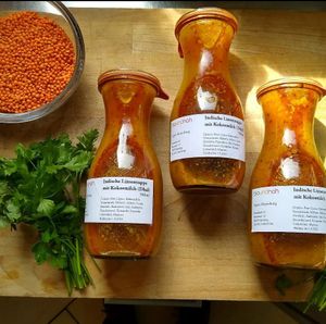 Vegane eingemachte Linsensuppe at bioundnah in Nuremberg