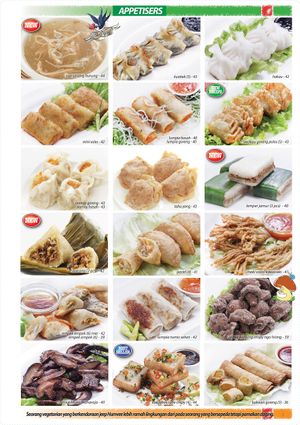 menu at La Vegan in Surabaya