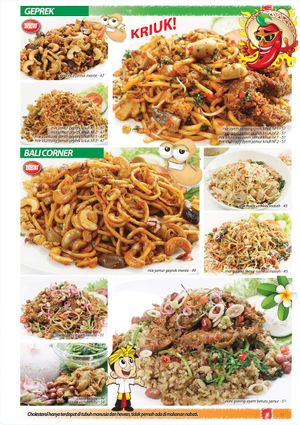 menu at La Vegan in Surabaya