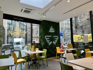 Seating at the cafe   at Grassmarket Community Project & Coffee Saints Cafe in Edinburgh
