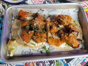 Sweet Potato Tacos at Death by Tacos in Chester