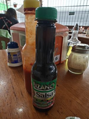 Hot sauce at Soda Viquez in La Fortuna