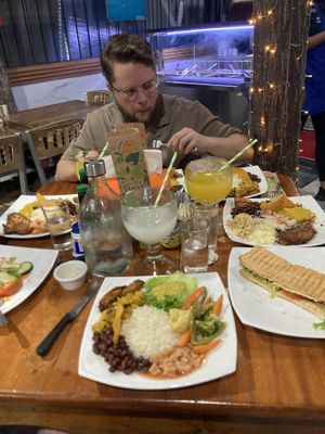 Casado vegano and vegan sandwich (the 4 of us were hungry lol)  at Soda Viquez in La Fortuna