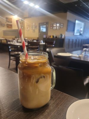 Iced Latte (Oat) at Bwyd Da Bangor in Bangor